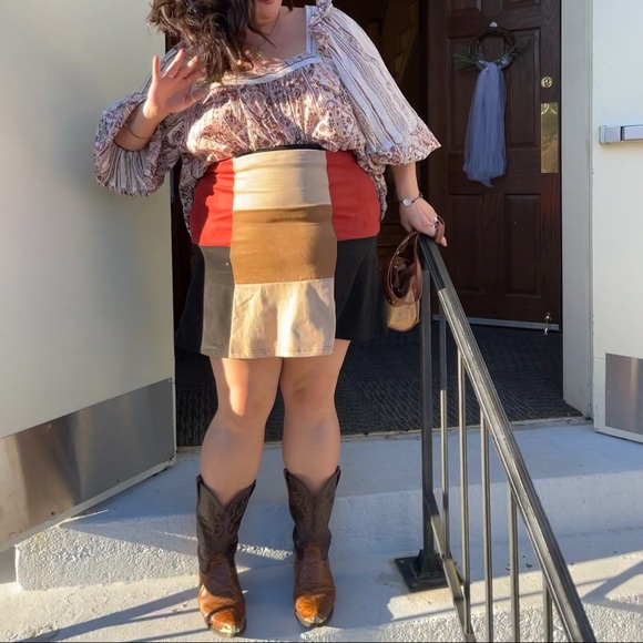 Plus Size Ruched Puff Ruffle Sleeve Boho Floral Paisley Blouse Top - Picture 7 of 10